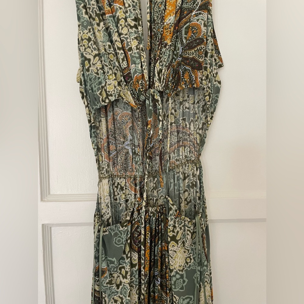 Zara printed cut out midi dress